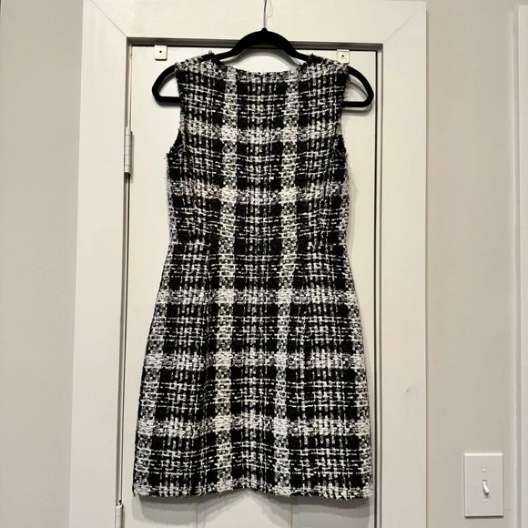 Theory Black and White Tweed Dress Sz 4 - Picture 3 of 9